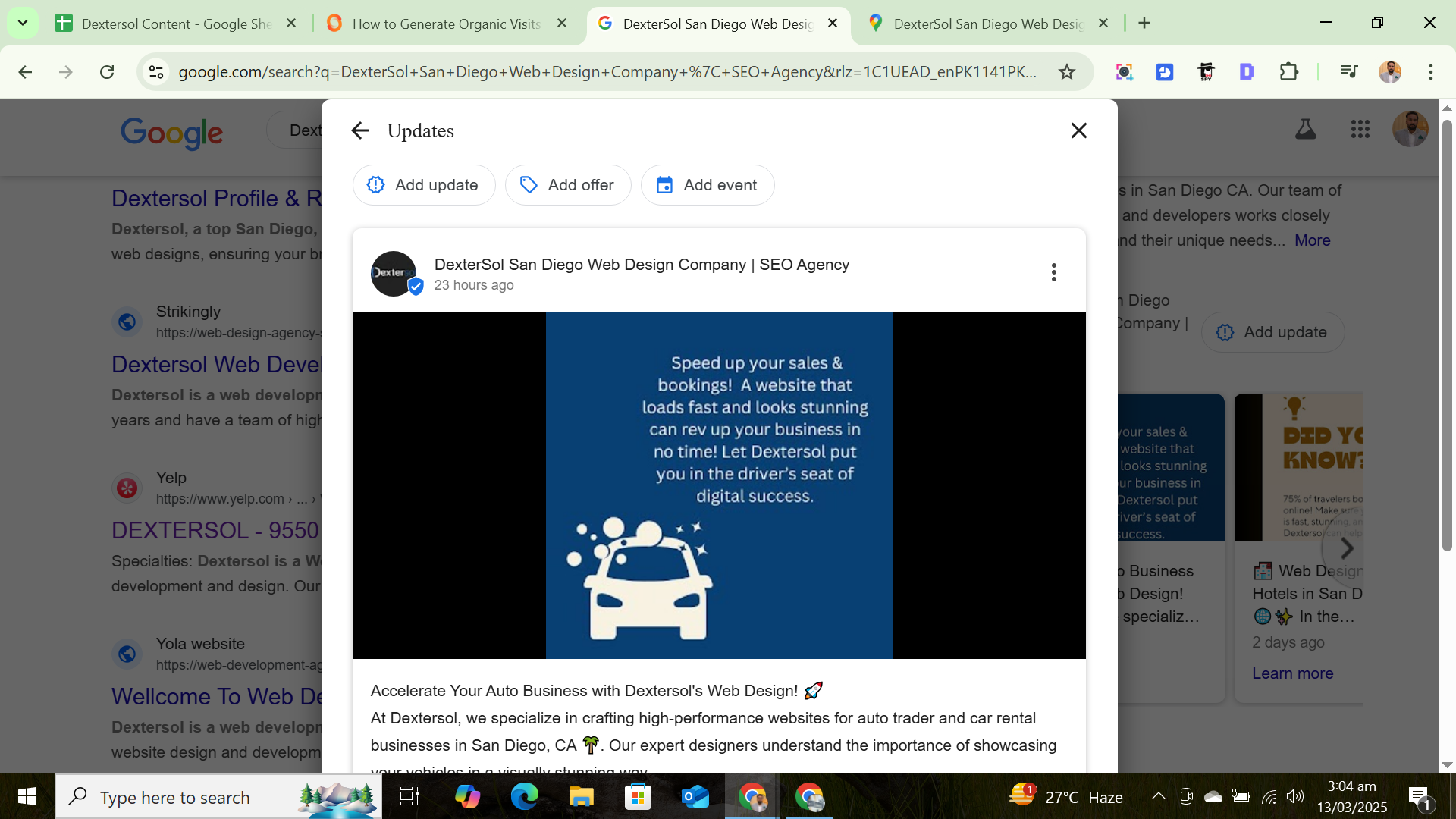 How to Generate organic visits for Google business profile 13 Google Posts: Utilize keyword-rich content when posting updates or promotional offers to increase visibility.